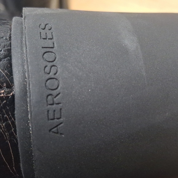 AEROSOLES Black and Silver Ankle Booties with Chunky Sole - Picture 2 of 10